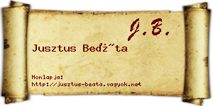 Jusztus Beáta névjegykártya