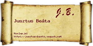 Jusztus Beáta névjegykártya