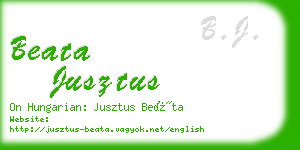 beata jusztus business card